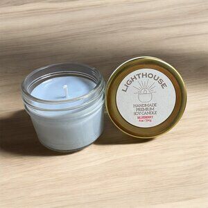 Premium 100% Natural Soy Wax Candle - Blueberry Scent - Aromatherapy - Yoga